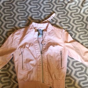 Pink leather jacket